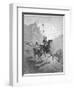 Don Quixote with Sancho Panza Riding Along a Mountain Pass-Gustave Dor?-Framed Photographic Print