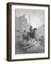 Don Quixote with Sancho Panza Riding Along a Mountain Pass-Gustave Dor?-Framed Photographic Print