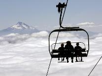 People on the Magic Mile Ski Lift at Timberline Lodge on Mount Hood, Oregon, August 16, 2006-Don Ryan-Mounted Photographic Print