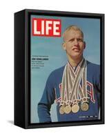 Don Schollander with his Four Olympic Gold Medals Won in Swimming Events, October 30, 1964-John Dominis-Framed Stretched Canvas