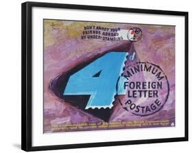 Don't Annoy Your Friends Abroad by Under-Stamping, 4D Minimum Foreign Postage-Hans Unger-Framed Art Print