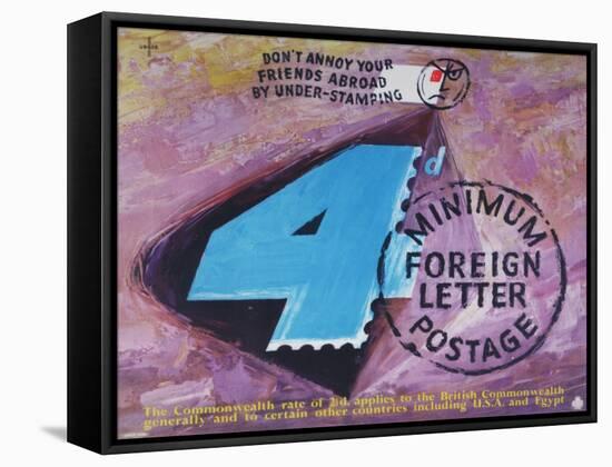 Don't Annoy Your Friends Abroad by Under-Stamping, 4D Minimum Foreign Postage-Hans Unger-Framed Stretched Canvas