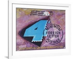 Don't Annoy Your Friends Abroad by Under-Stamping, 4D Minimum Foreign Postage-Hans Unger-Framed Art Print