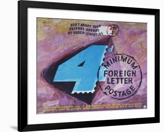 Don't Annoy Your Friends Abroad by Under-Stamping, 4D Minimum Foreign Postage-Hans Unger-Framed Art Print