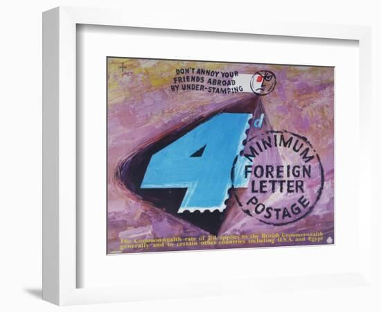 Don't Annoy Your Friends Abroad by Under-Stamping, 4D Minimum Foreign Postage-Hans Unger-Framed Art Print