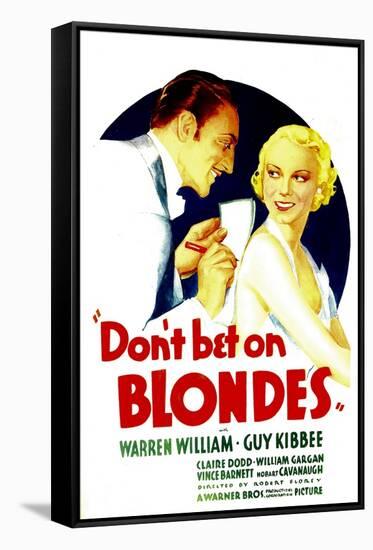 Don't Bet on Blondes, Warren William, Claire Dodd on Midget Window Card, 1935-null-Framed Stretched Canvas