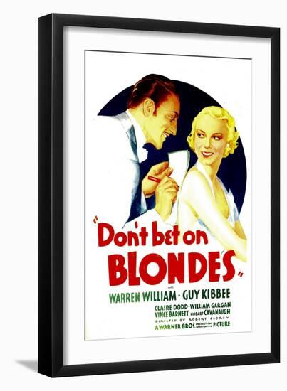 Don't Bet on Blondes, Warren William, Claire Dodd on Midget Window Card, 1935-null-Framed Photo