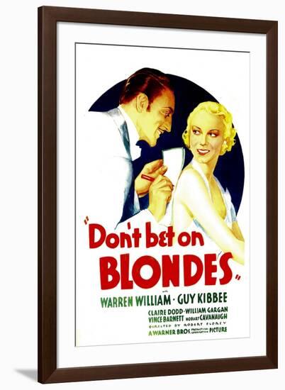 Don't Bet on Blondes, Warren William, Claire Dodd on Midget Window Card, 1935-null-Framed Photo