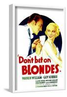 Don't Bet on Blondes, Warren William, Claire Dodd on Midget Window Card, 1935-null-Framed Photo