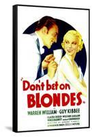 Don't Bet on Blondes, Warren William, Claire Dodd on Midget Window Card, 1935-null-Framed Stretched Canvas