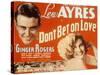 Don't Bet on Love, Lew Ayres, Ginger Rogers, 1933-null-Stretched Canvas