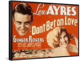 Don't Bet on Love, Lew Ayres, Ginger Rogers, 1933-null-Framed Photo
