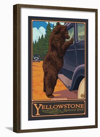 Don't Feed the Bears, Yellowstone National Park, Wyoming-Lantern Press-Framed Art Print