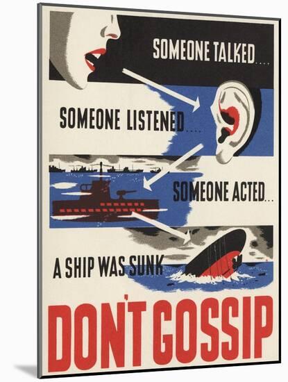 Don't Gossip Poster-null-Mounted Giclee Print