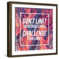 Don't Limit Your Challenges, Challenge Your Limits-Swedish Marble-Framed Art Print