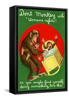 Don't Monkey With Women's Rights-null-Framed Stretched Canvas