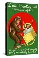 Don't Monkey With Women's Rights-null-Stretched Canvas