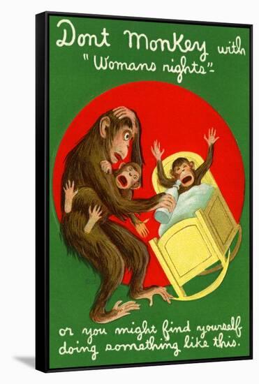 Don't Monkey With Women's Rights-null-Framed Stretched Canvas