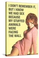 Don't Remember Sex But Stuff Animals Facing Wall Funny Poster-Ephemera-Stretched Canvas