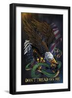 Don’t Tread On Me Eagle and Snake-FlyLand Designs-Framed Giclee Print