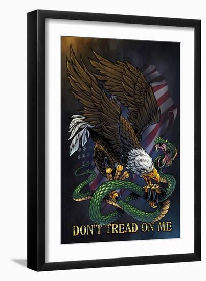 Don’t Tread On Me Eagle and Snake-FlyLand Designs-Framed Giclee Print