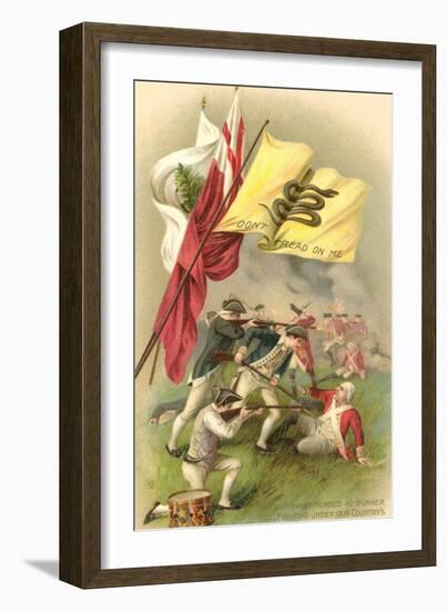 Don't Tread on Me Flag, Battle Scene-null-Framed Art Print