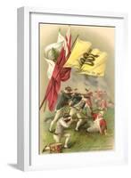 Don't Tread on Me Flag, Battle Scene-null-Framed Art Print