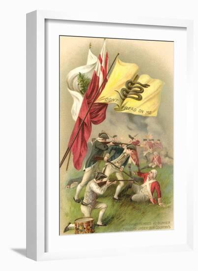 Don't Tread on Me Flag, Battle Scene-null-Framed Art Print