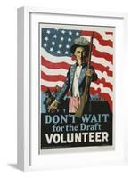 Don't Wait for the Draft, Volunteer Recruitment Poster-null-Framed Giclee Print