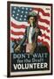 Don't Wait for the Draft, Volunteer Recruitment Poster-null-Framed Giclee Print