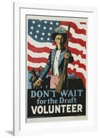 Don't Wait for the Draft, Volunteer Recruitment Poster-null-Framed Giclee Print