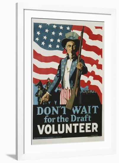 Don't Wait for the Draft, Volunteer Recruitment Poster-null-Framed Giclee Print