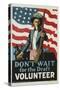 Don't Wait for the Draft, Volunteer Recruitment Poster-null-Stretched Canvas