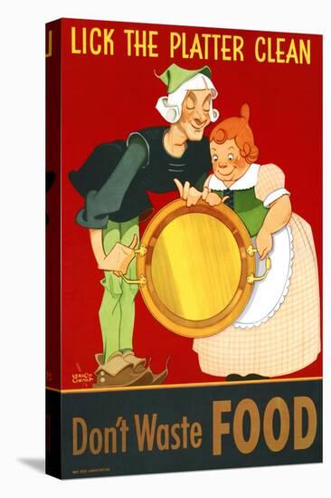 Don't Waste Food, Lick the Platter Clean-Vernon Grant-Stretched Canvas