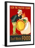 Don't Waste Food, Lick the Platter Clean-Vernon Grant-Framed Art Print