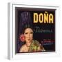 Dona Brand - Placentia, California - Citrus Crate Label-Lantern Press-Framed Art Print