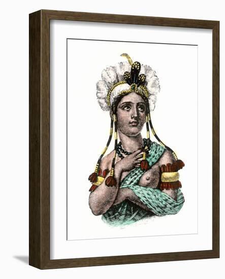 Dona Marina, Native Interpreter for Hernando Cortes in the Spanish Conquest of Aztec Mexico-null-Framed Giclee Print
