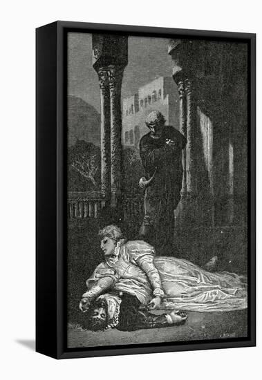 Dona Sol Dies on Hernani’S Corpse, 19th Century-Francois Nicolas Chifflart-Framed Stretched Canvas