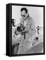 Donald Campbell at Bonneville Salt Flats, Utah, 1960-null-Framed Stretched Canvas