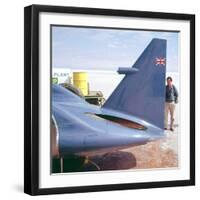 Donald Campbell examines Bluebird, Lake Eyre, Australia, 1960s-null-Framed Photographic Print