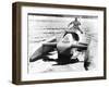 Donald Campbell Sits Astride His Jet Powered Boat, Bluebird K7, on Lake Coniston-null-Framed Photo
