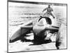 Donald Campbell Sits Astride His Jet Powered Boat, Bluebird K7, on Lake Coniston-null-Mounted Photo