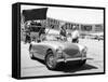 Donald Healey with an Austin Healey at a Motor Race-null-Framed Stretched Canvas