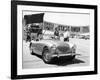 Donald Healey with an Austin Healey at a Motor Race-null-Framed Photographic Print