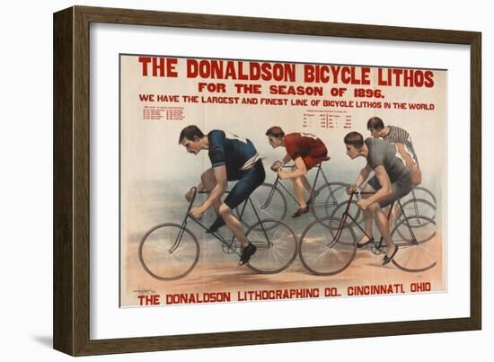 Donaldson Bicycle Lithos for 1896 Season-null-Framed Giclee Print