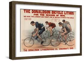 Donaldson Bicycle Lithos for 1896 Season-null-Framed Giclee Print