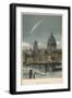 Donati's Comet of 1858 Viewed over St Paul's Cathedral, London, 1884-null-Framed Giclee Print