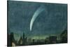 Donati's Comet over Balliol College (W/C with Scratching Out on Paper)-William of Oxford-Stretched Canvas