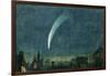 Donati's Comet over Balliol College (W/C with Scratching Out on Paper)-William of Oxford-Framed Giclee Print