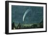 Donati's Comet over Balliol College (W/C with Scratching Out on Paper)-William of Oxford-Framed Giclee Print